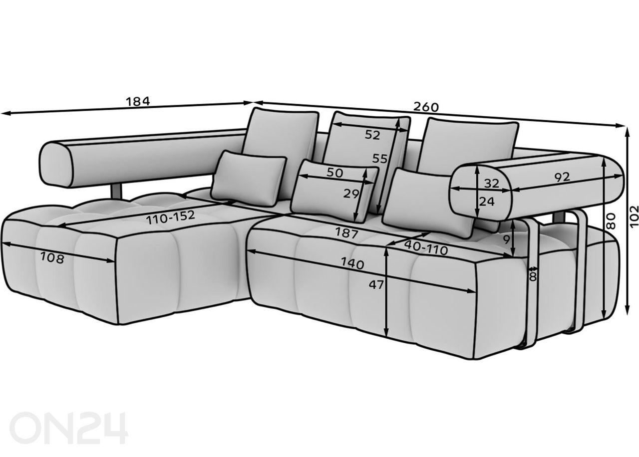 Угловой диван-кровать Levvi увеличить