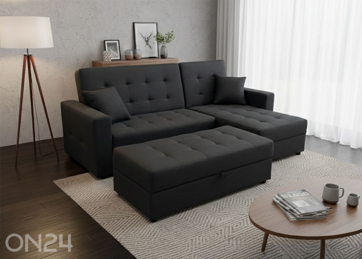 Угловой диван Claire + пуф увеличить