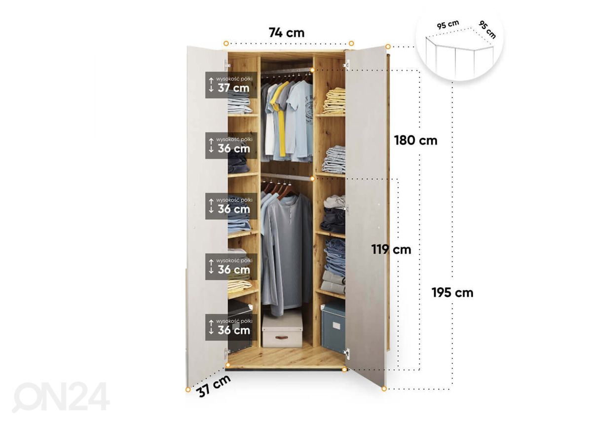 Угловой шкаф увеличить