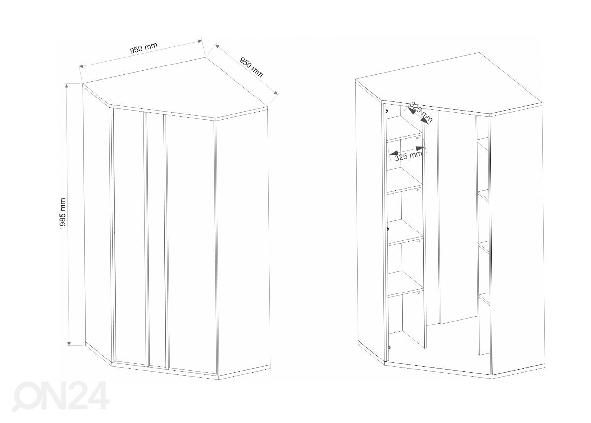 Угловой шкаф увеличить