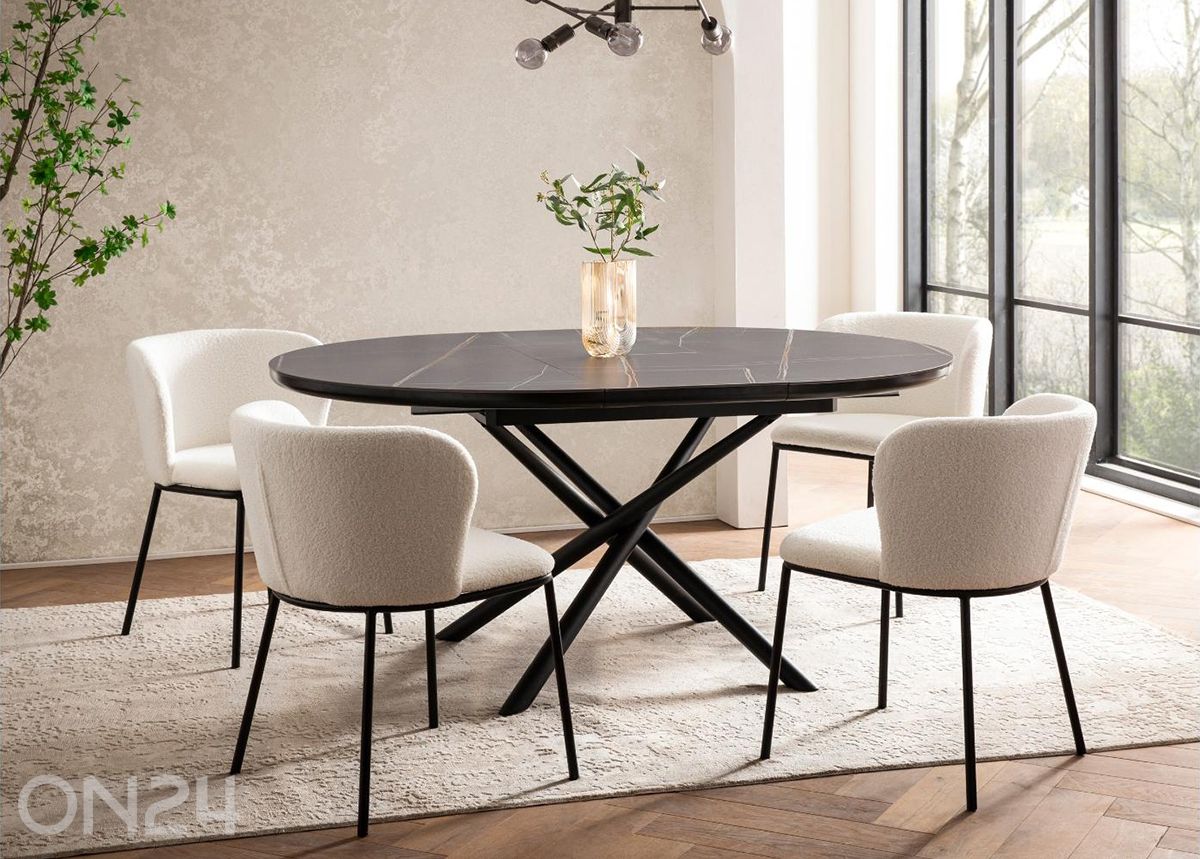 Удлиняющийся обеденный стол Ø120 см увеличить