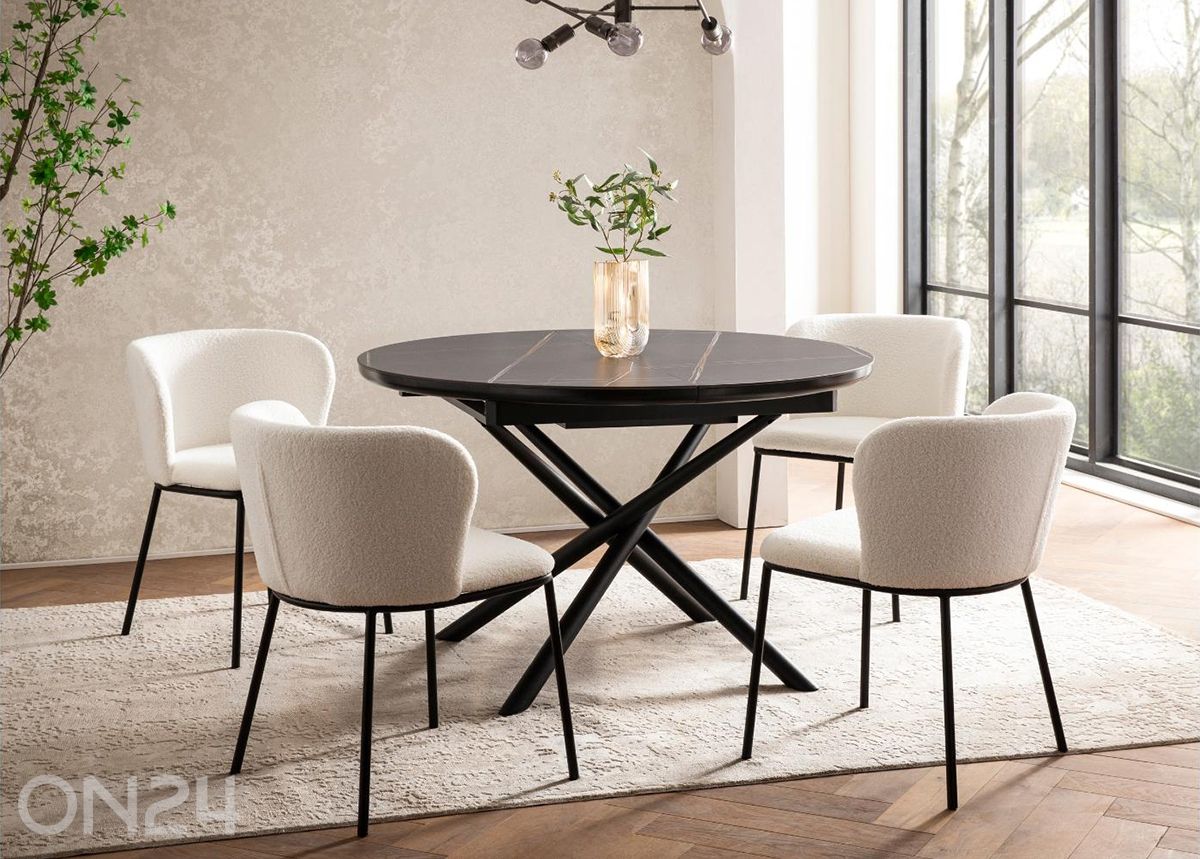 Удлиняющийся обеденный стол Ø120 см увеличить