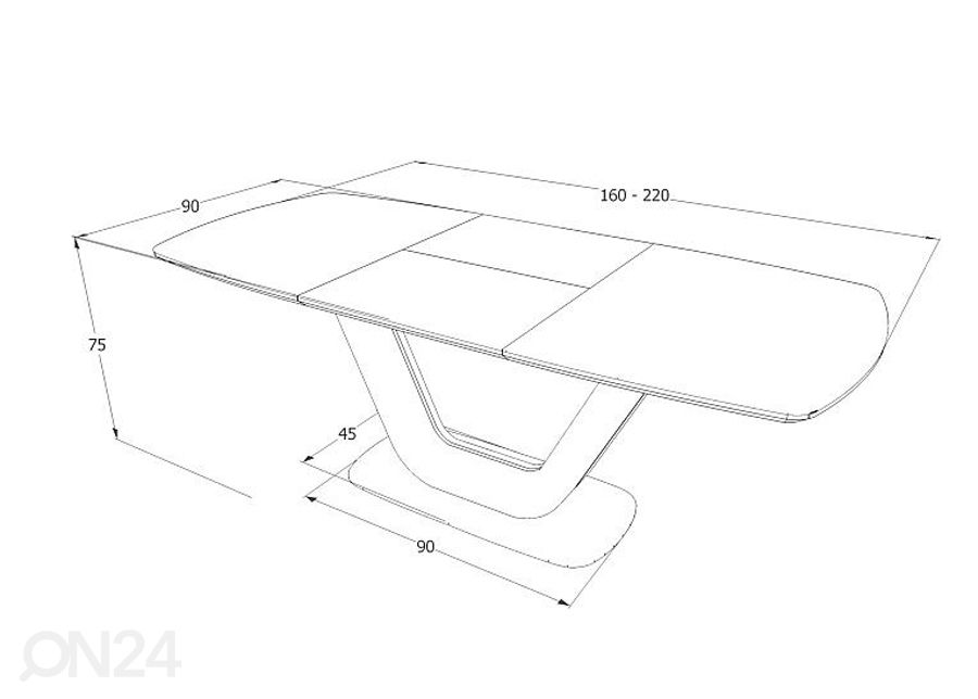 Удлиняющийся обеденный стол 160-220x90 cm увеличить