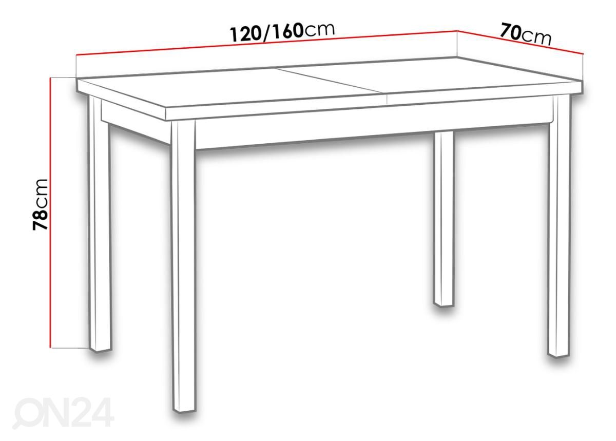 Удлиняющийся обеденный стол 80x120-150 cm + 6 стульев увеличить