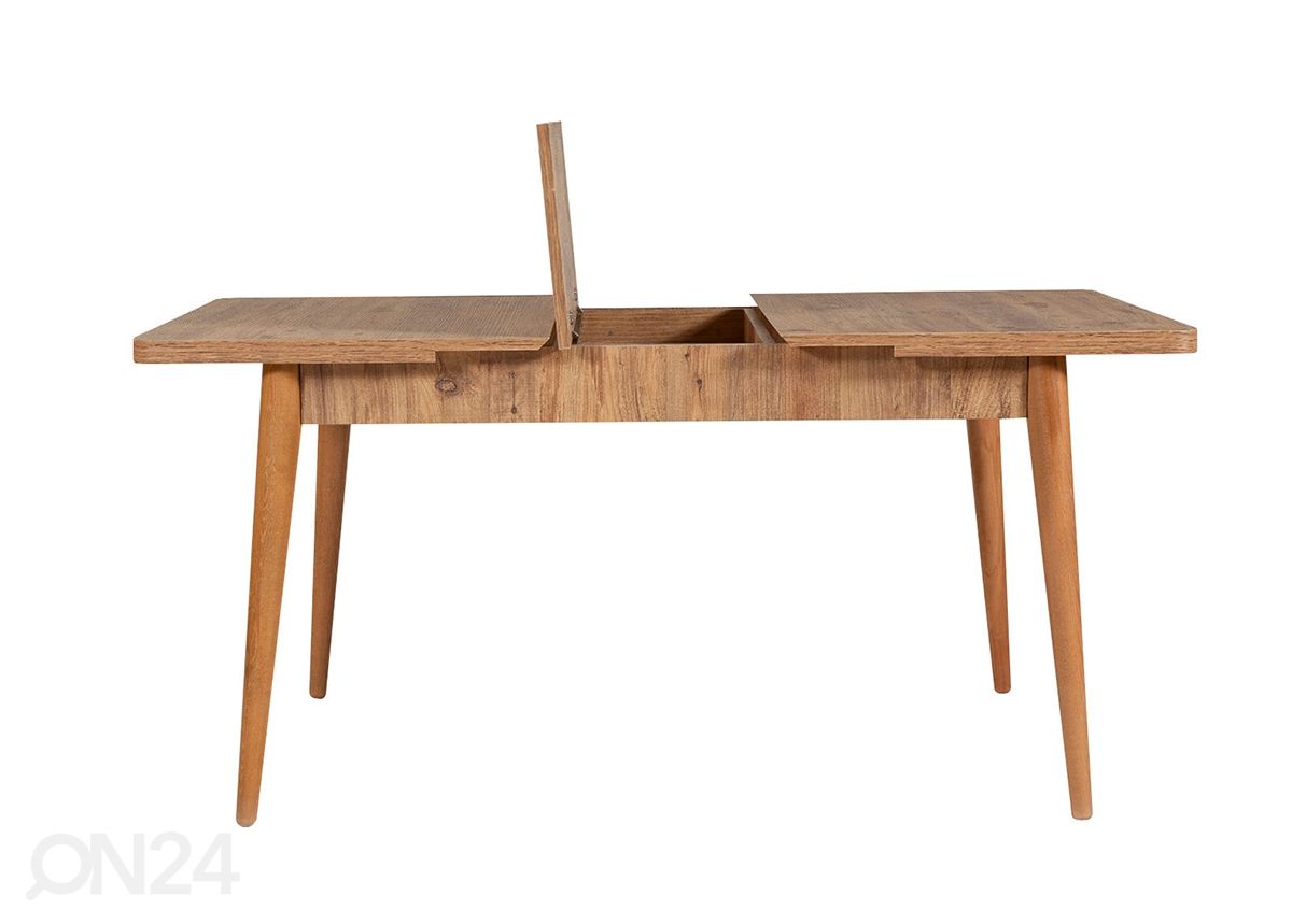 Удлиняющийся обеденный стол 80x130-165 cm + 2 стула+2 скамьи увеличить