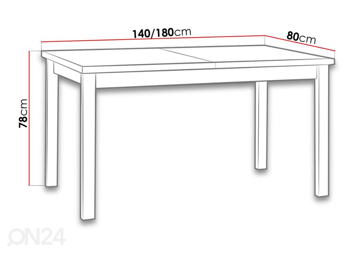 Удлиняющийся обеденный стол 80x140-180 cm + 6 стульев увеличить