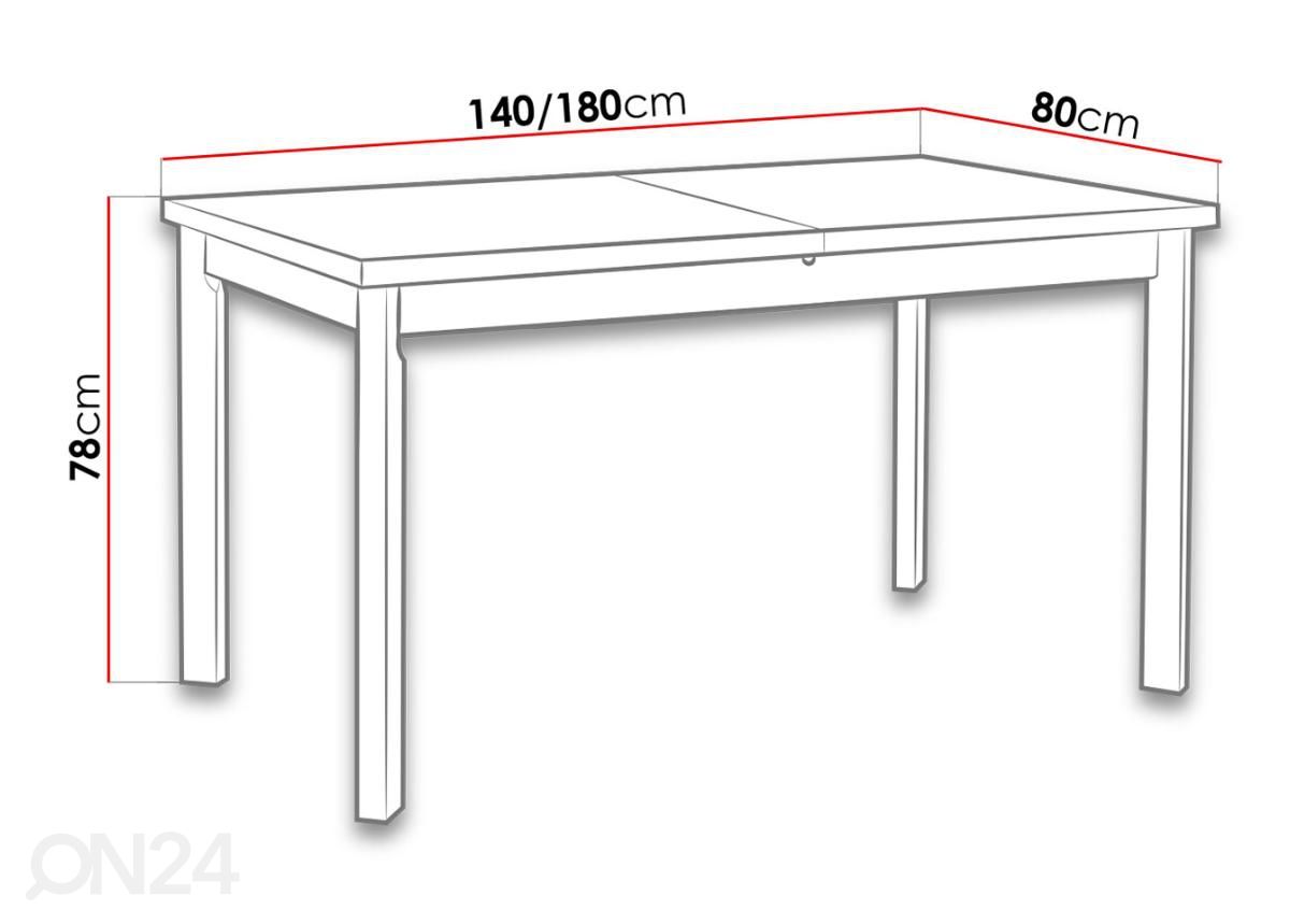 Удлиняющийся обеденный стол 80x140-180 cm + 6 стульев увеличить