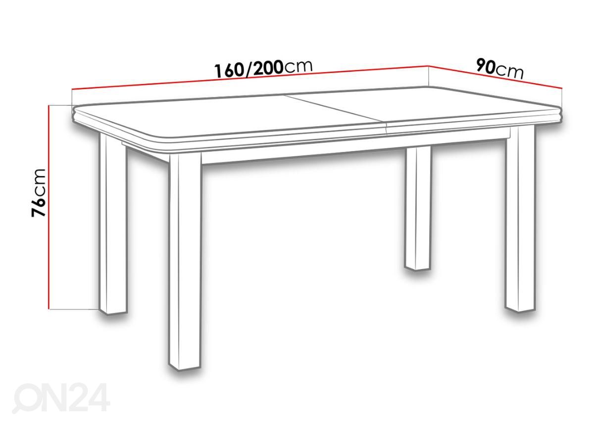 Удлиняющийся обеденный стол 90x160-200 cm + 6 стульев увеличить