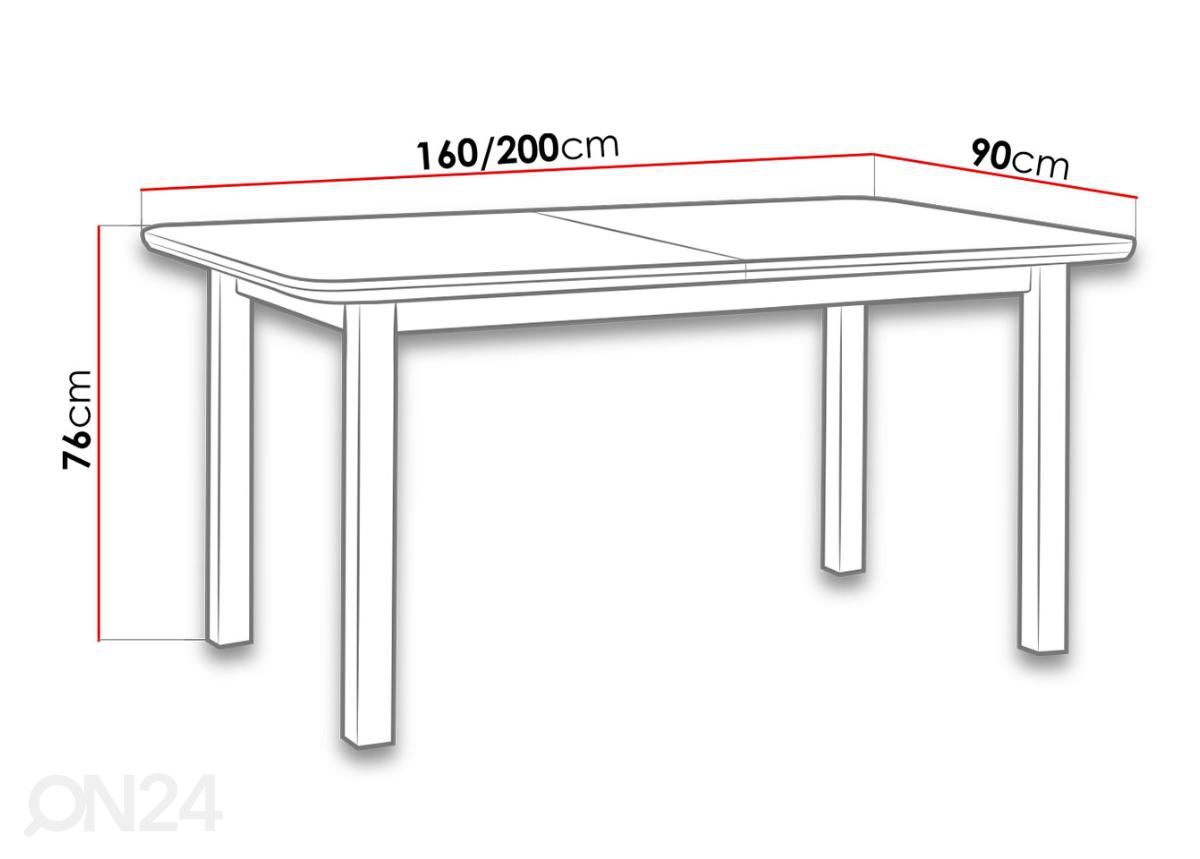 Удлиняющийся обеденный стол 90x160-200 cm + 6 стульев увеличить