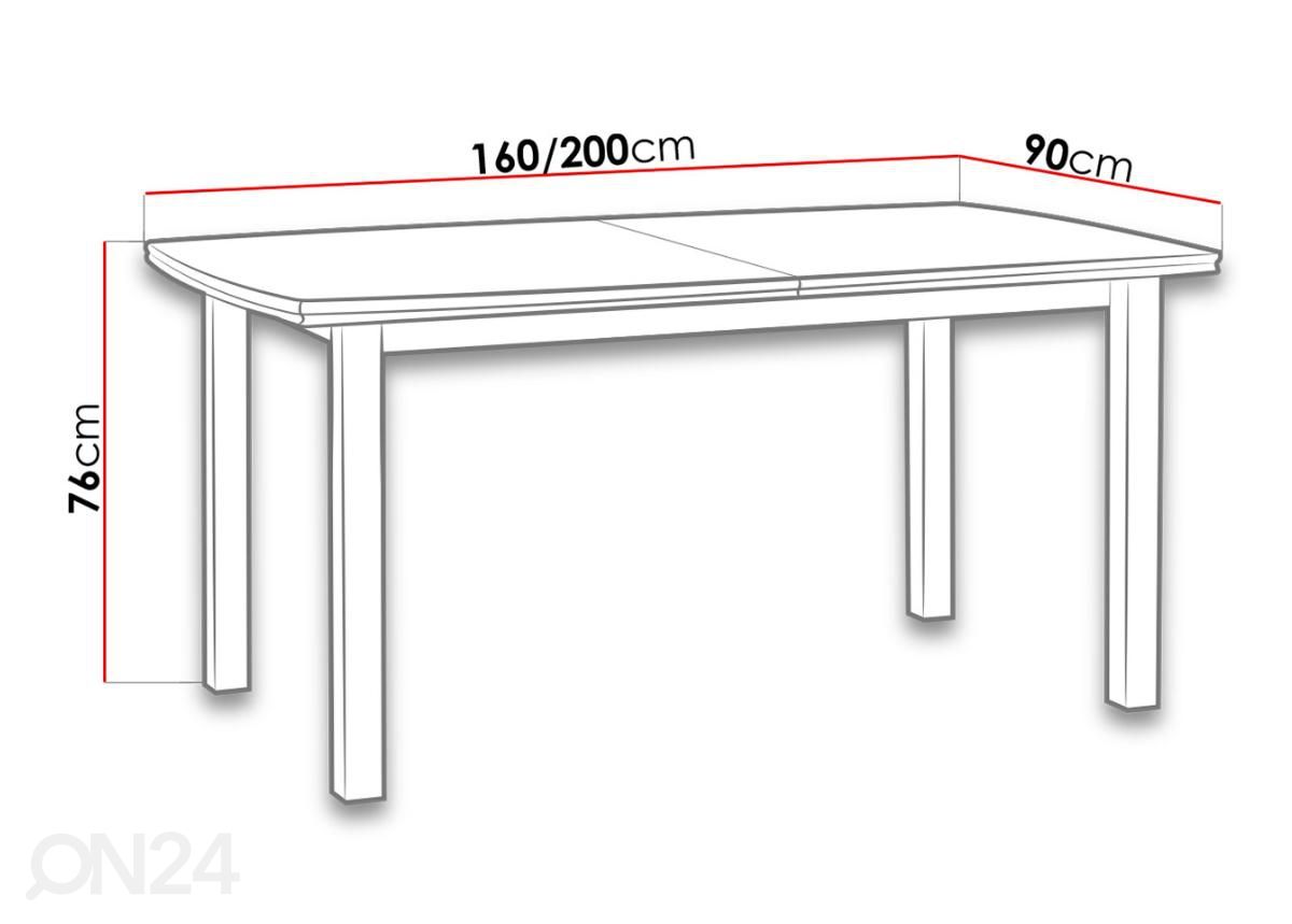 Удлиняющийся обеденный стол 90x160-200 cm + 6 стульев увеличить