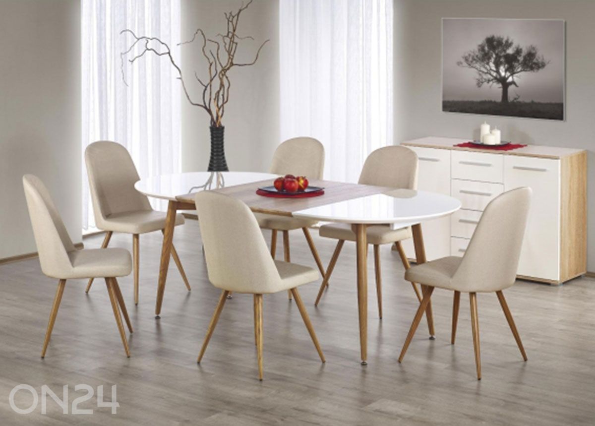 Удлиняющийся обеденный стол Edward 100x120/200 см увеличить