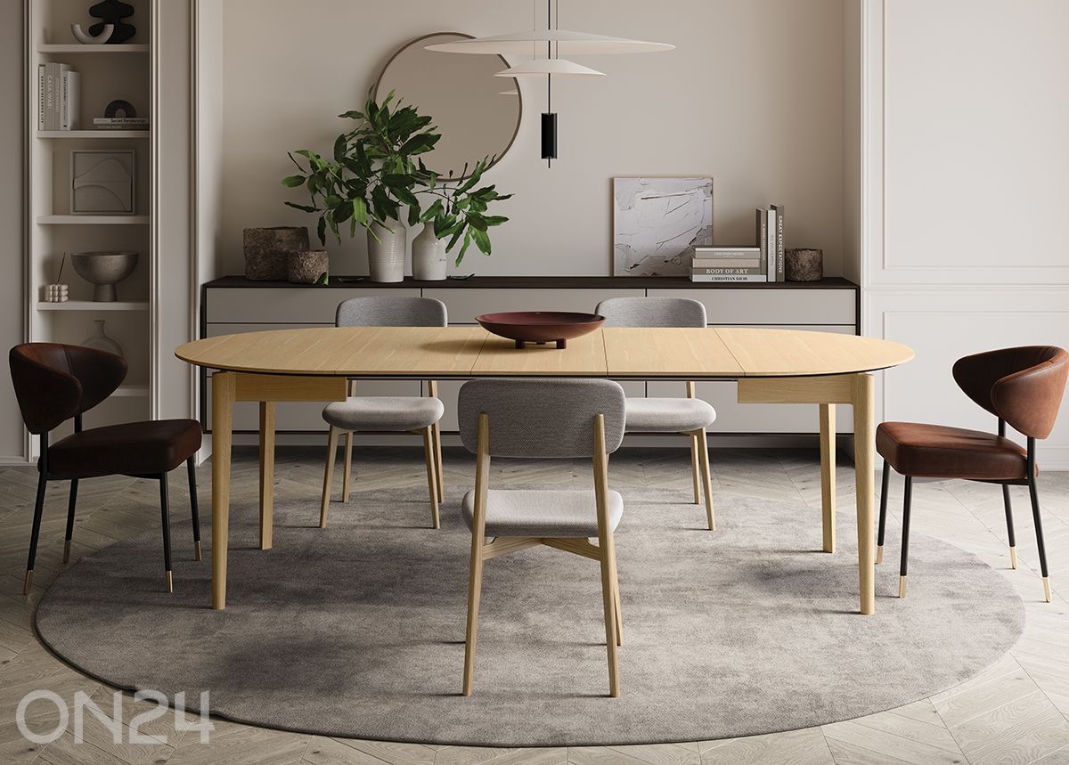 Удлиняющийся обеденный стол Plot Ø 90x90/210 см увеличить