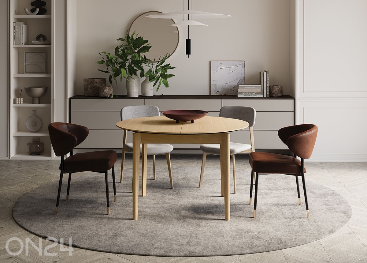 Удлиняющийся обеденный стол Plot Ø120x120/240 см увеличить