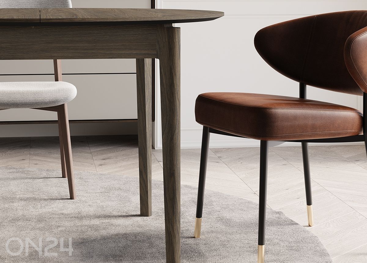 Удлиняющийся обеденный стол Plot Ø120x120/240 см увеличить