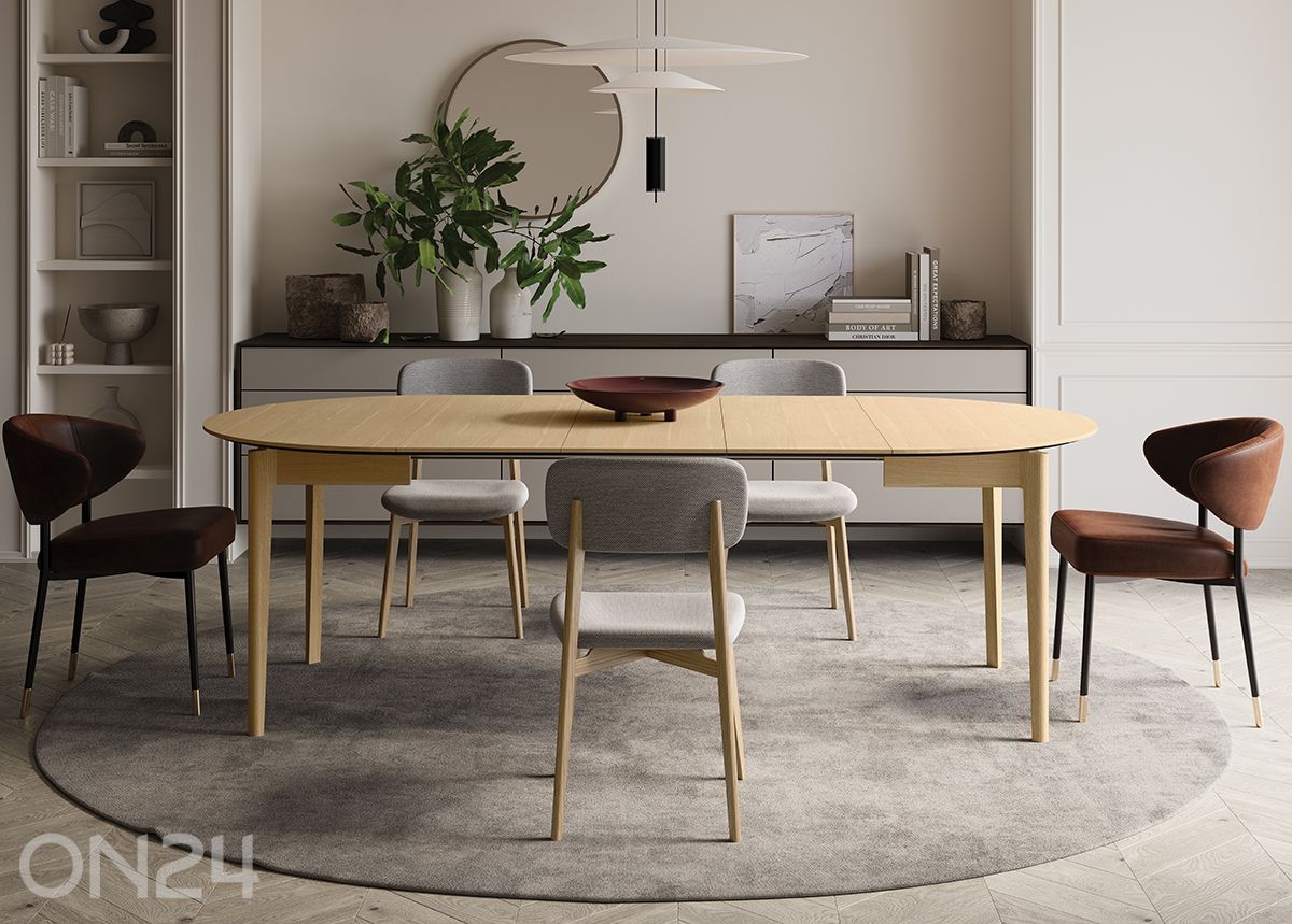 Удлиняющийся обеденный стол Plot Ø120x120/240 см увеличить