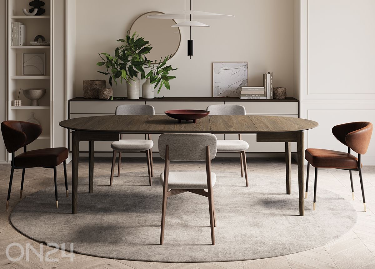 Удлиняющийся обеденный стол Plot Ø120x120/240 см увеличить