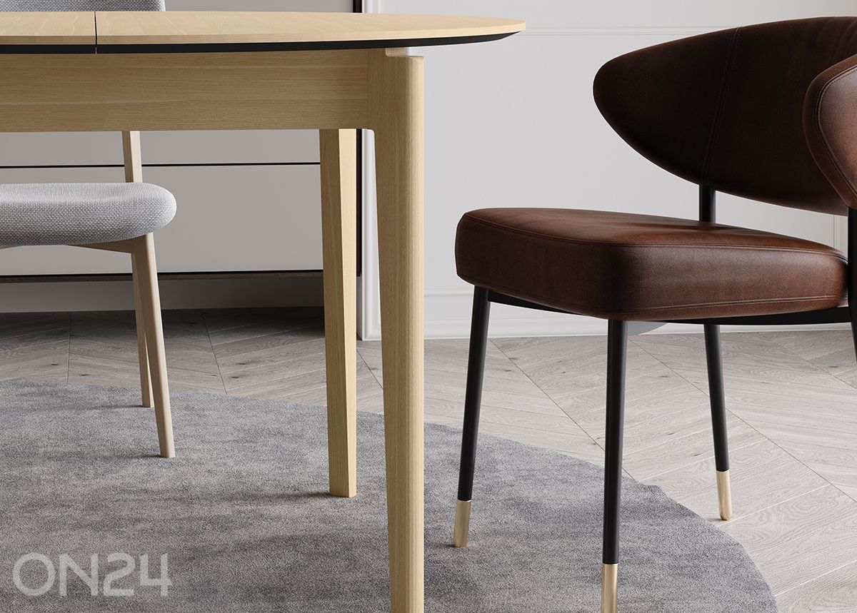 Удлиняющийся обеденный стол Plot Ø120x120/240 см увеличить