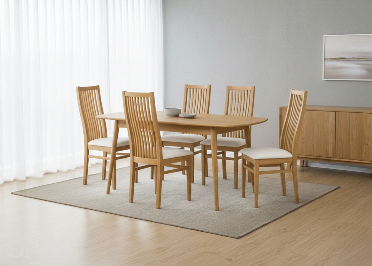 Удлиняющийся обеденный стол Scan 90x170/210 см + 4 стула увеличить