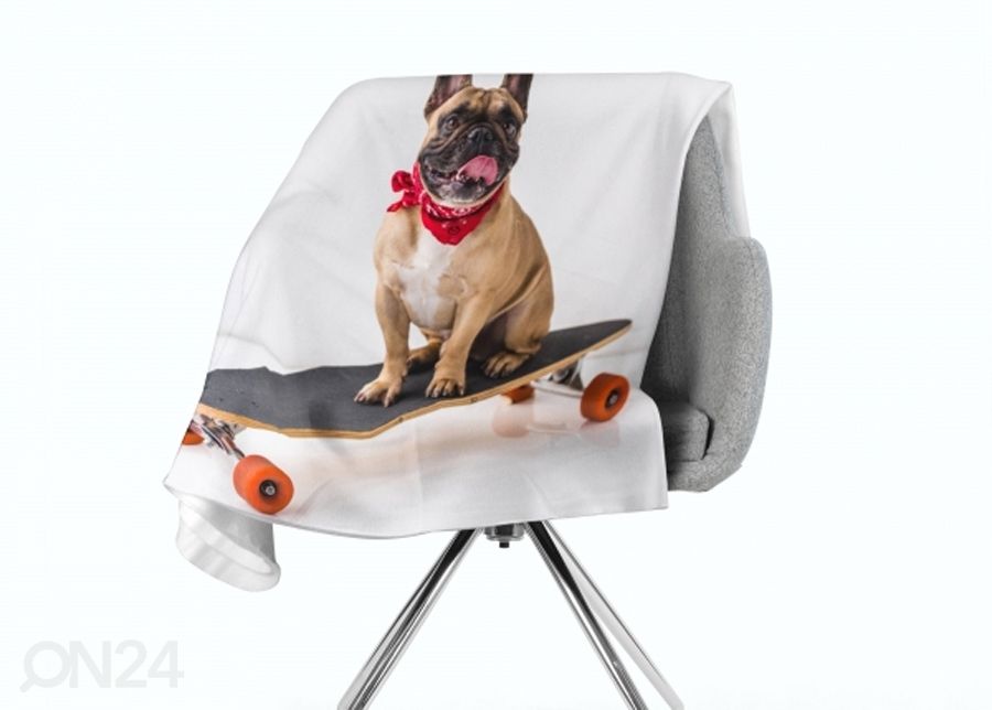 Флисовый плед French Bulldog on Skateboard 150x200 см увеличить