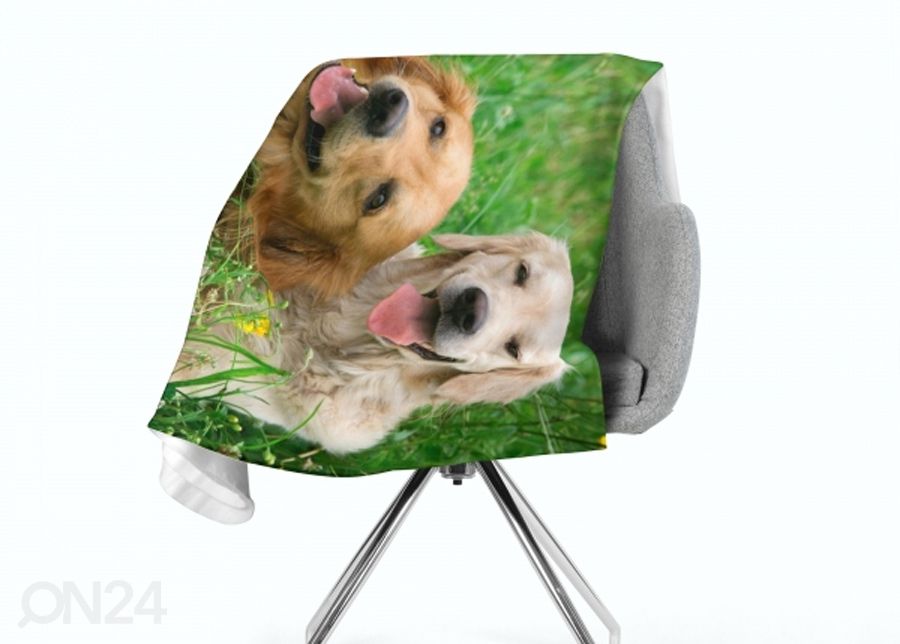 Флисовый плед Labradors Retrievers in the Meadow 150x200 см увеличить