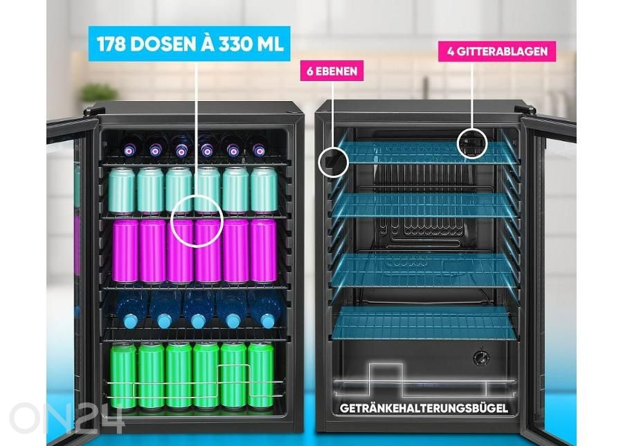 Холодильник со стеклянной дверью Bomann KSG7290 увеличить
