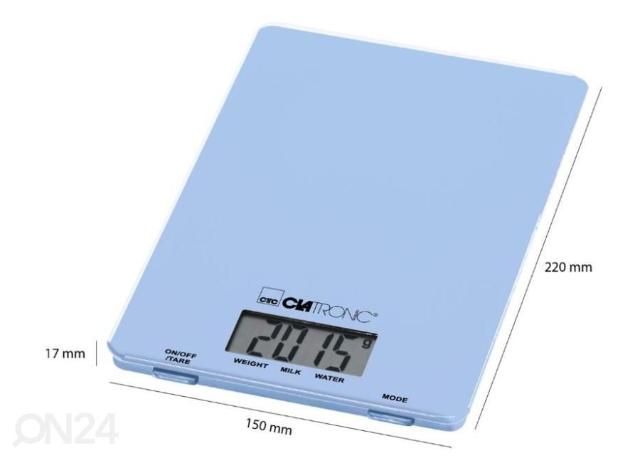 Цифровые кухонные весы Clatronic KW3626B, синие увеличить