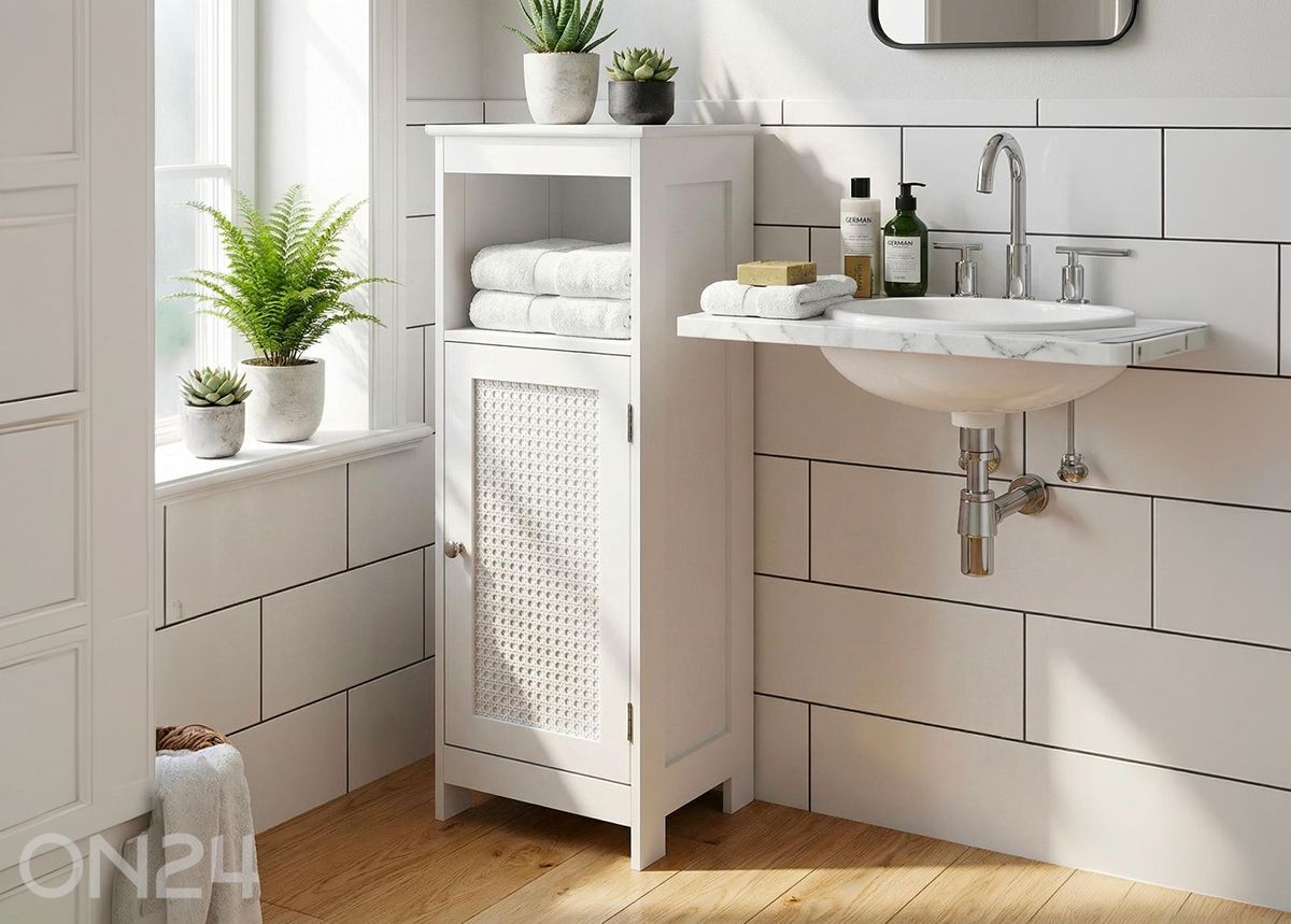 Шкаф в ванную комнату 30x28x80 см, белый увеличить