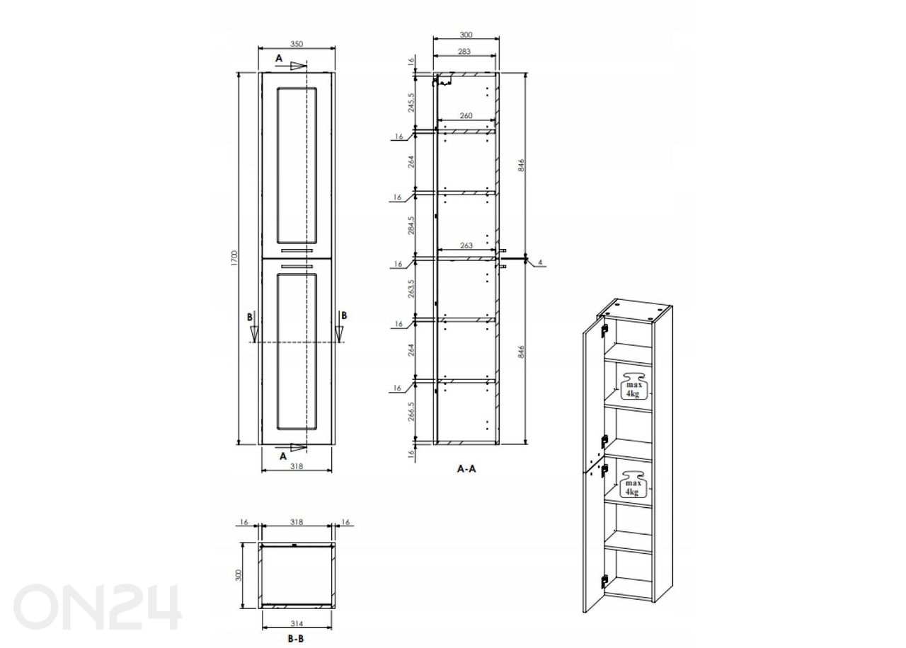 Шкаф в ванную Sintra 170 см увеличить