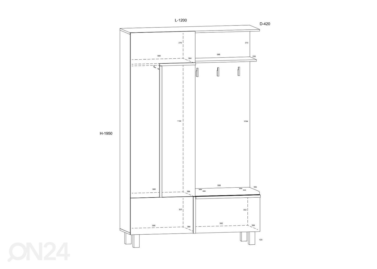 Шкаф в прихожую Youghal 120 cm увеличить