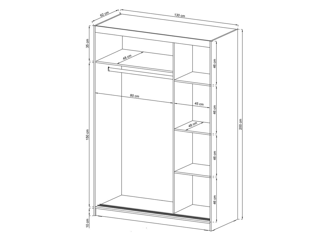 Шкаф-купе 130 cm увеличить