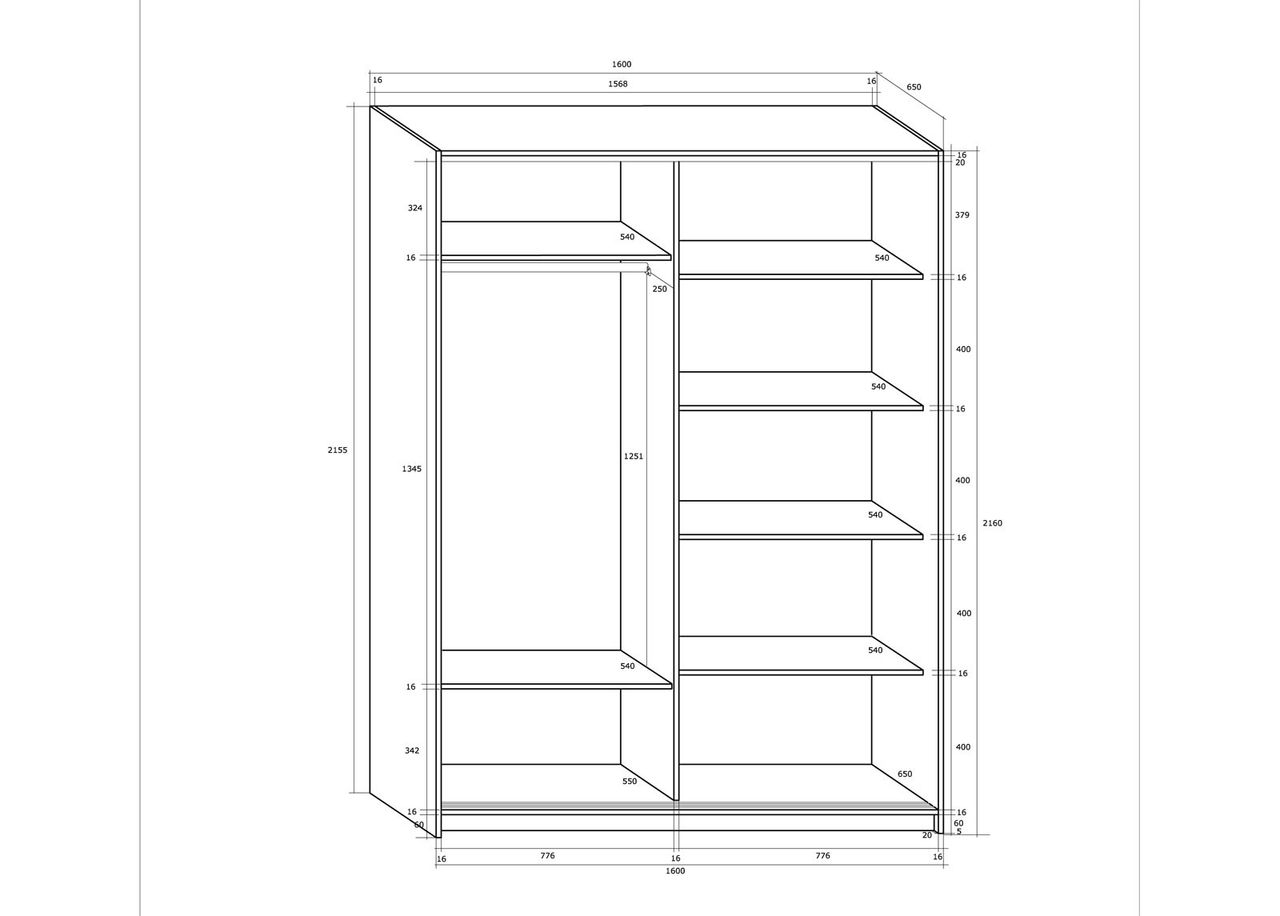 Шкаф-купе 160 cm увеличить