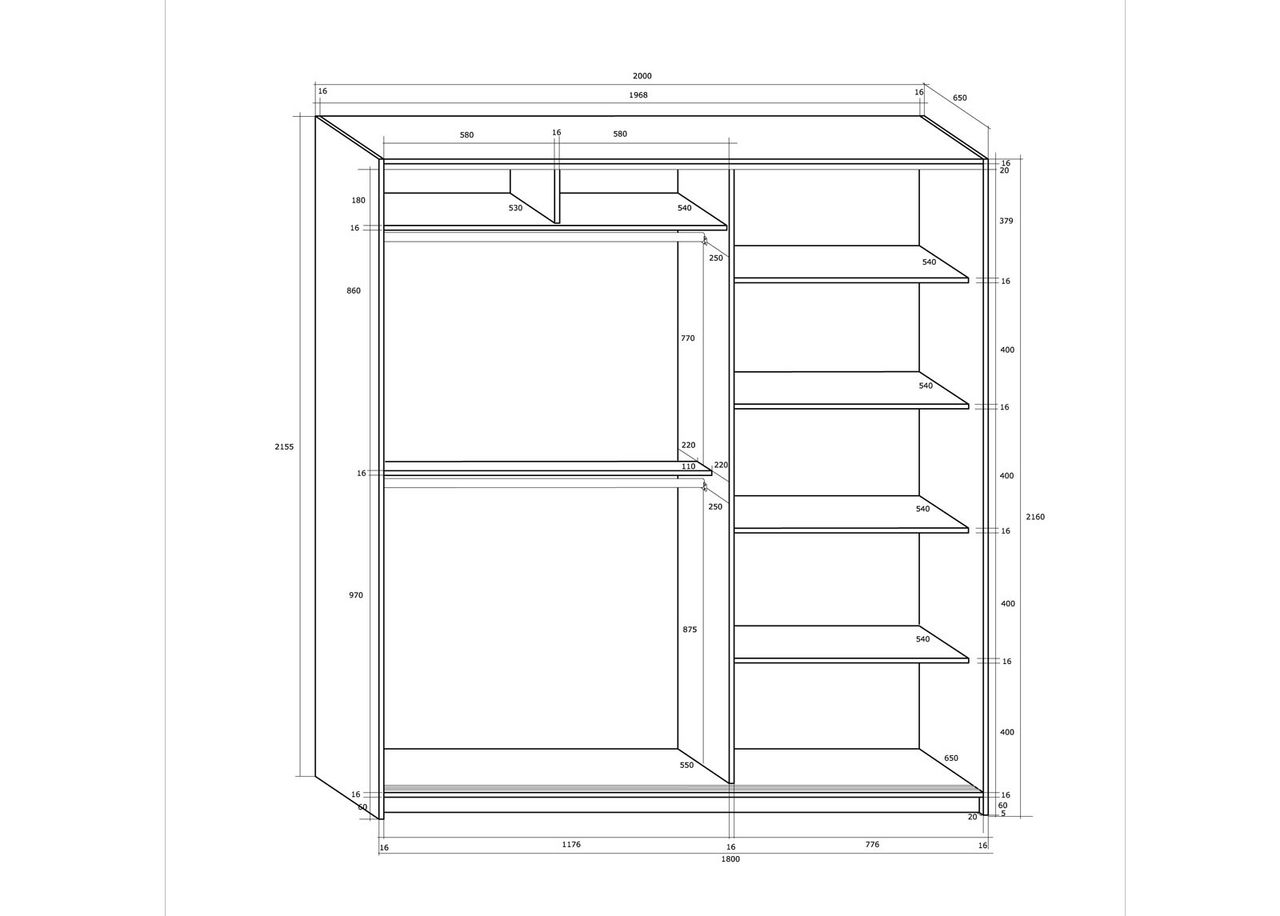 Шкаф-купе 200 cm увеличить