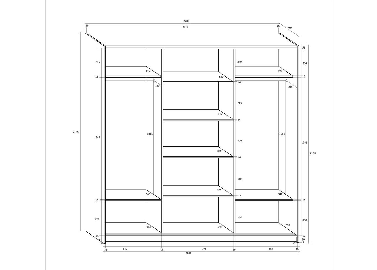 Шкаф-купе 220 cm увеличить