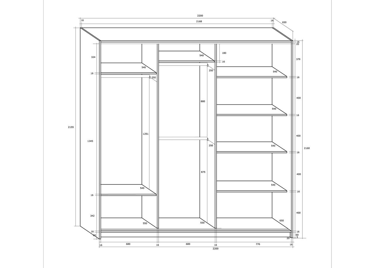 Шкаф-купе 220 cm увеличить