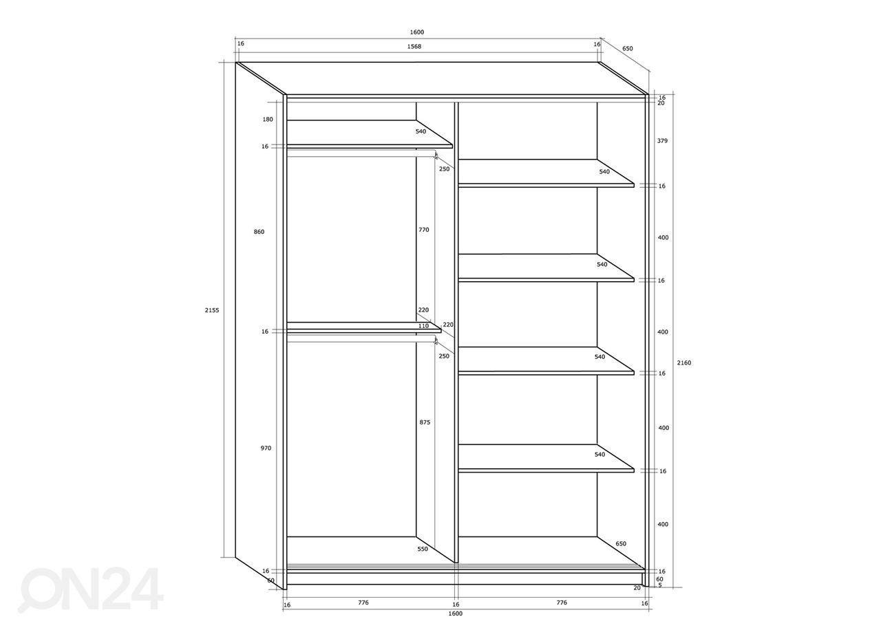 Шкаф-купе Durrus 160 cm увеличить