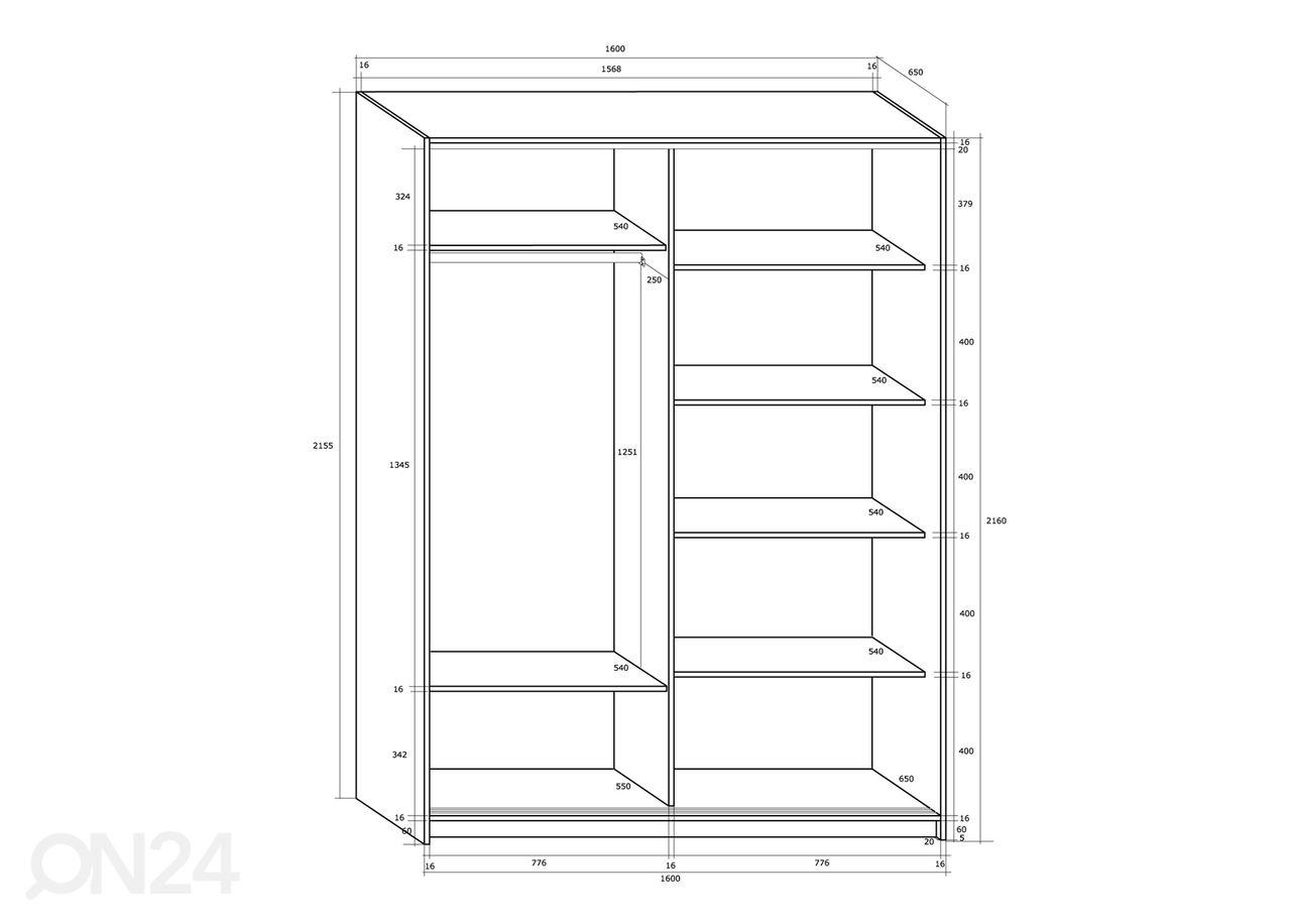 Шкаф-купе Durrus 160 cm увеличить