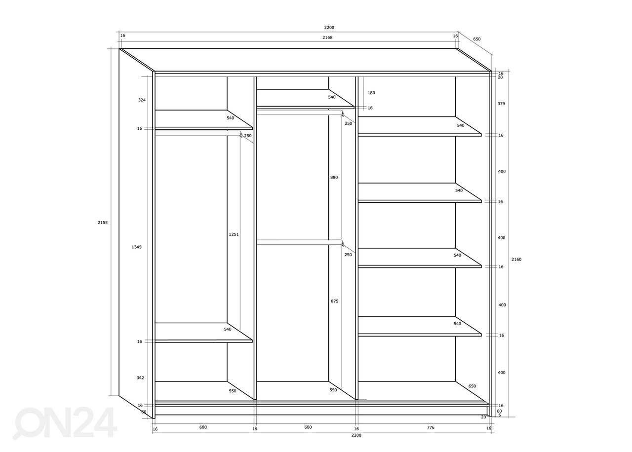 Шкаф-купе Durrus 220 cm увеличить