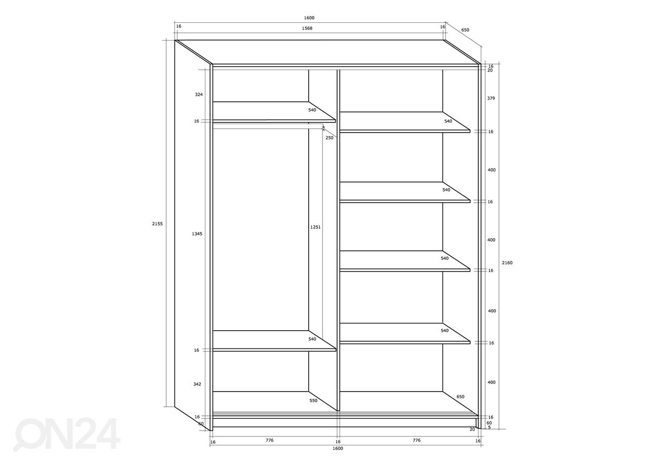 Шкаф-купе Durrus II 160 cm увеличить