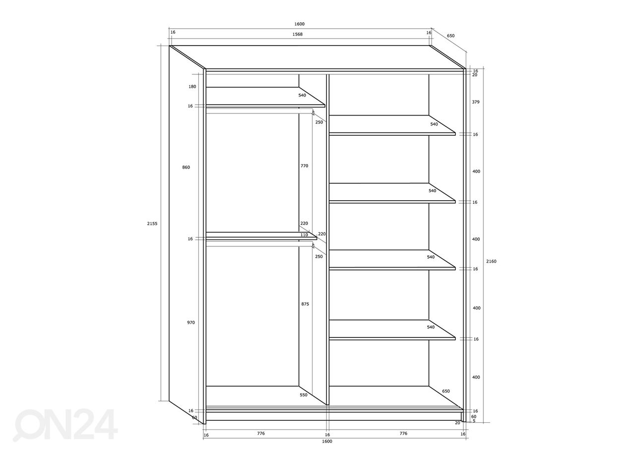 Шкаф-купе Durrus II 160 cm увеличить