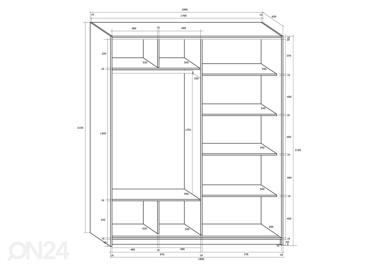 Шкаф-купе Durrus II 180 cm увеличить