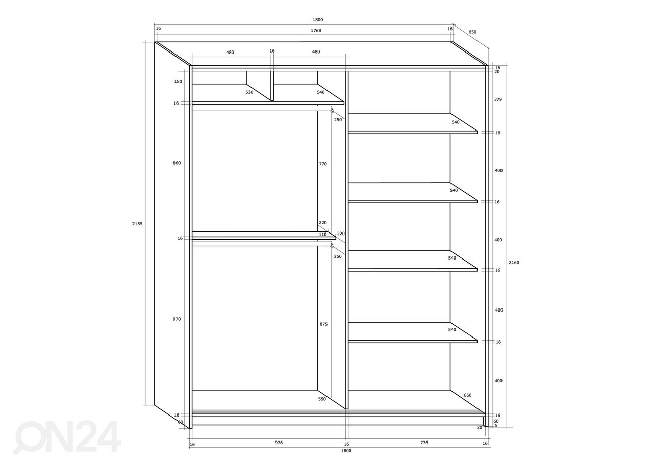 Шкаф-купе Durrus II 180 cm увеличить