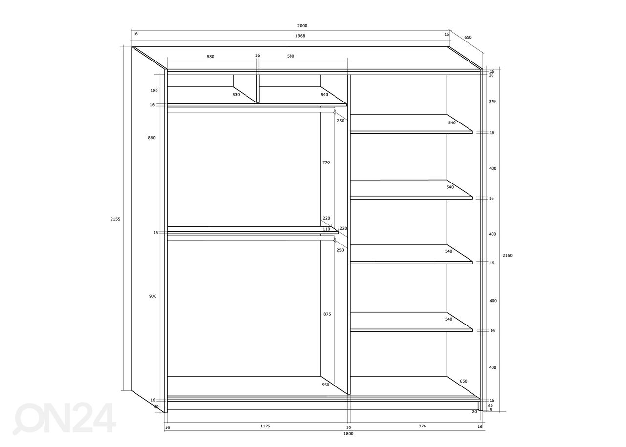 Шкаф-купе Durrus II 200 cm увеличить