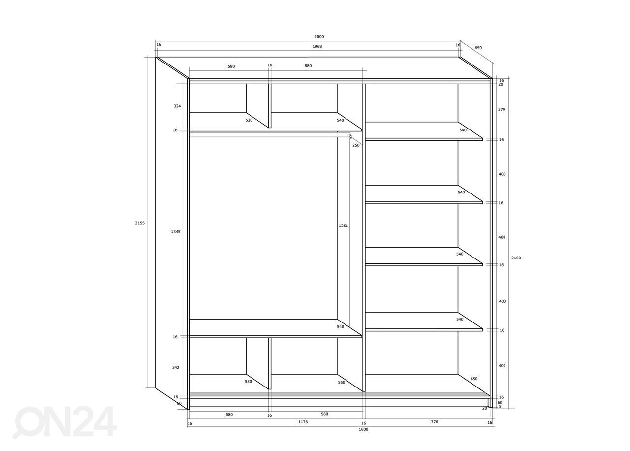 Шкаф-купе Durrus II 200 cm увеличить