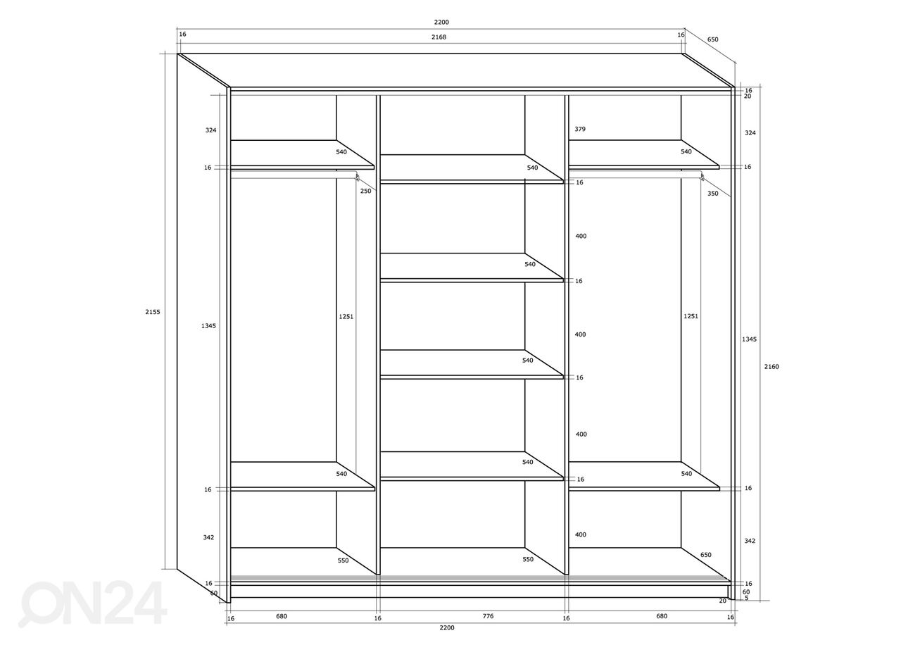 Шкаф-купе Durrus II 220 cm увеличить