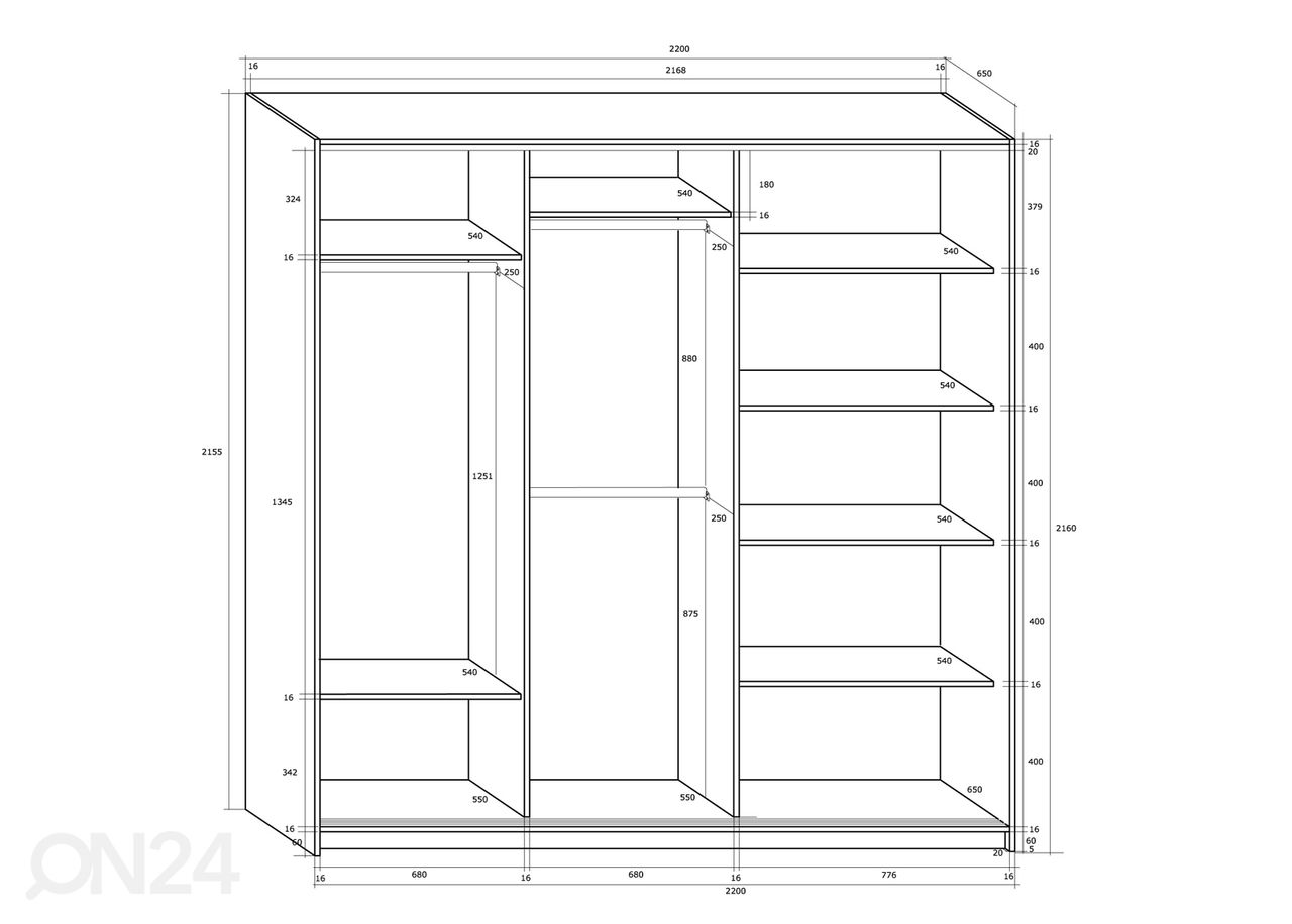 Шкаф-купе Durrus II 220 cm увеличить