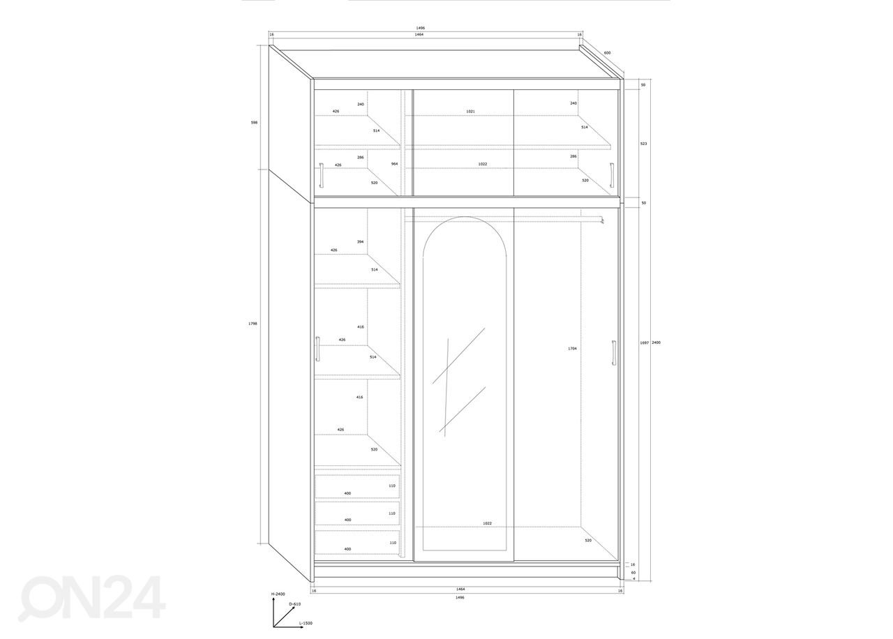 Шкаф-купе Qamma 150 cm увеличить