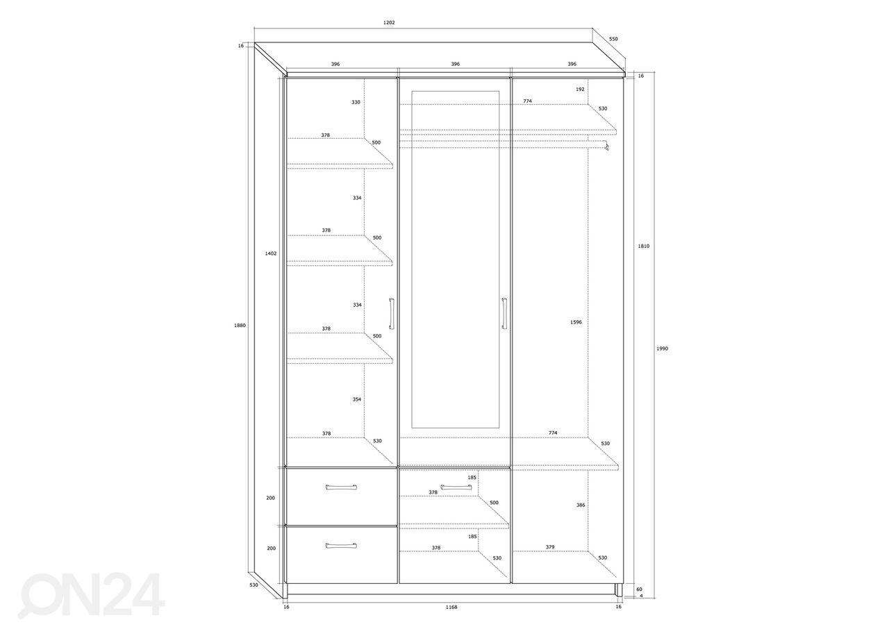 Шкаф платяной 120 cm увеличить