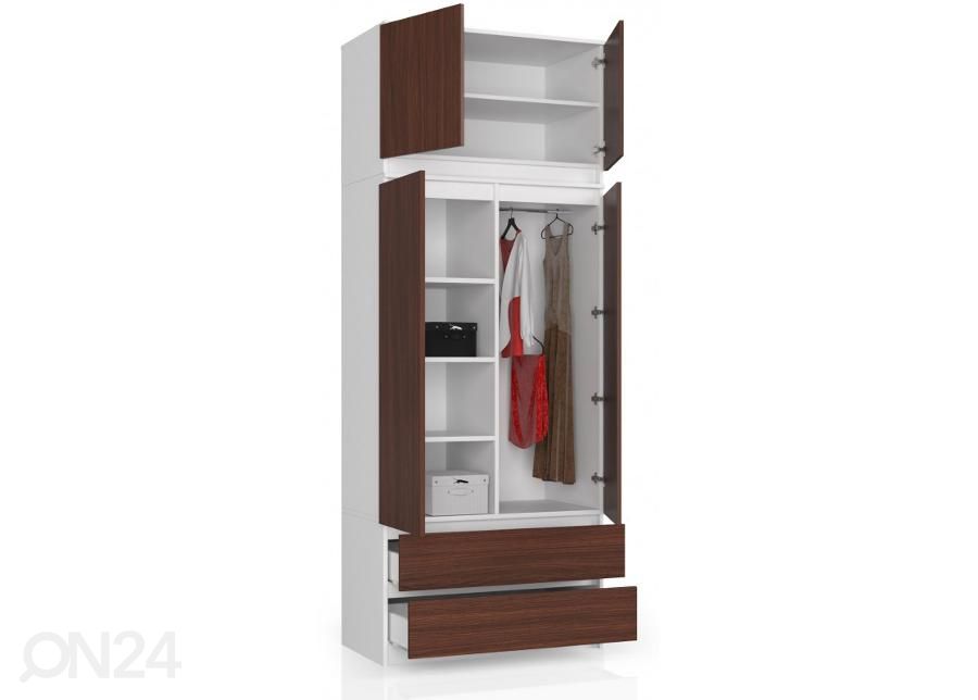 Шкаф платяной 90 cm, белый/венге увеличить
