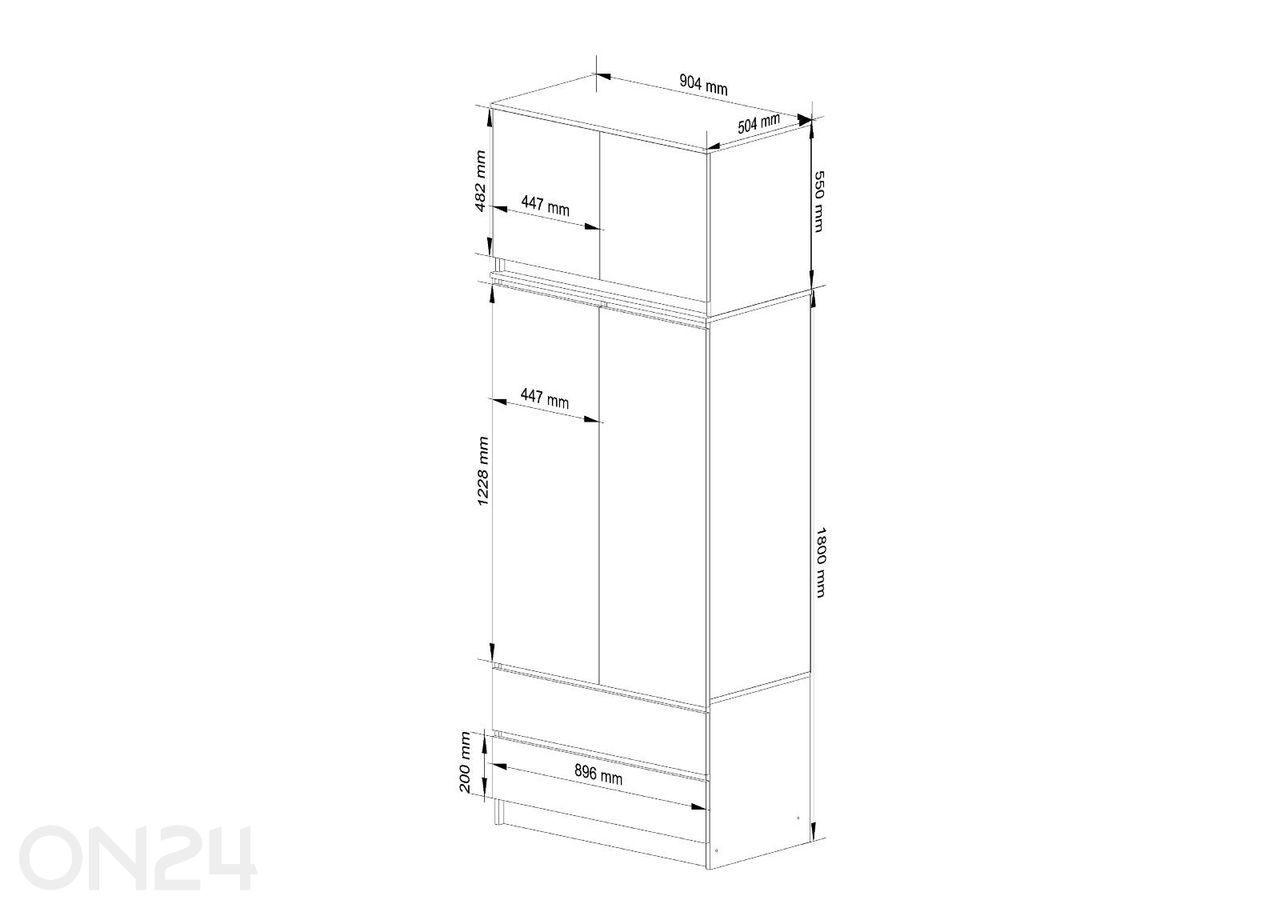 Шкаф платяной 90 cm, ольха увеличить
