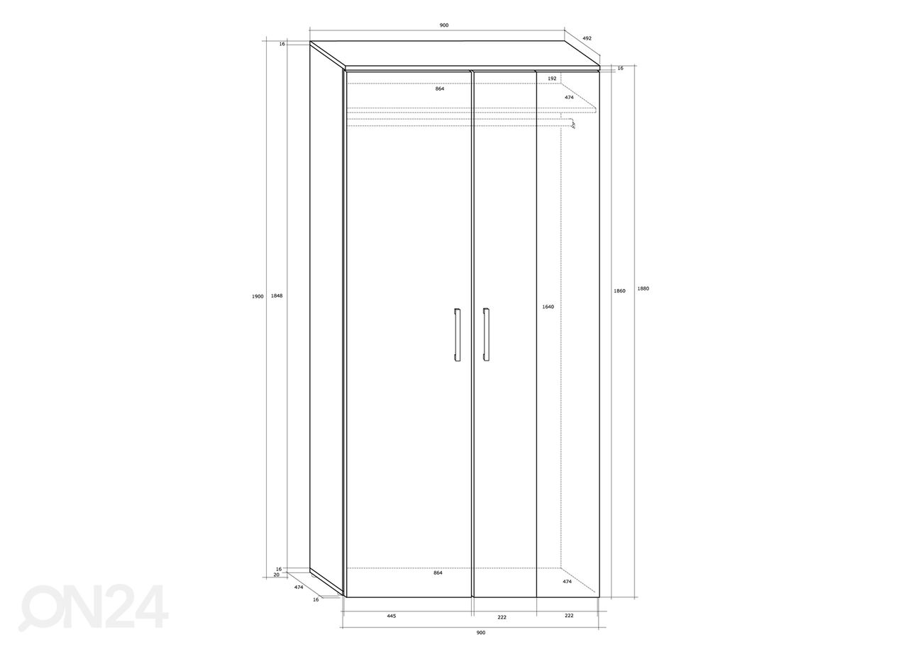 Шкаф платяной Bantry 90 cm увеличить